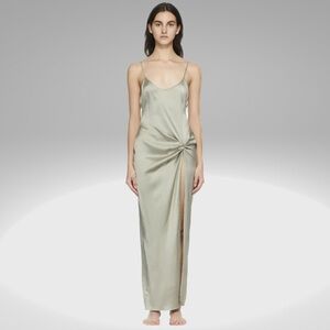 NTW SKIMS, Silk Sleep High-Slit Slip Dress - Talc